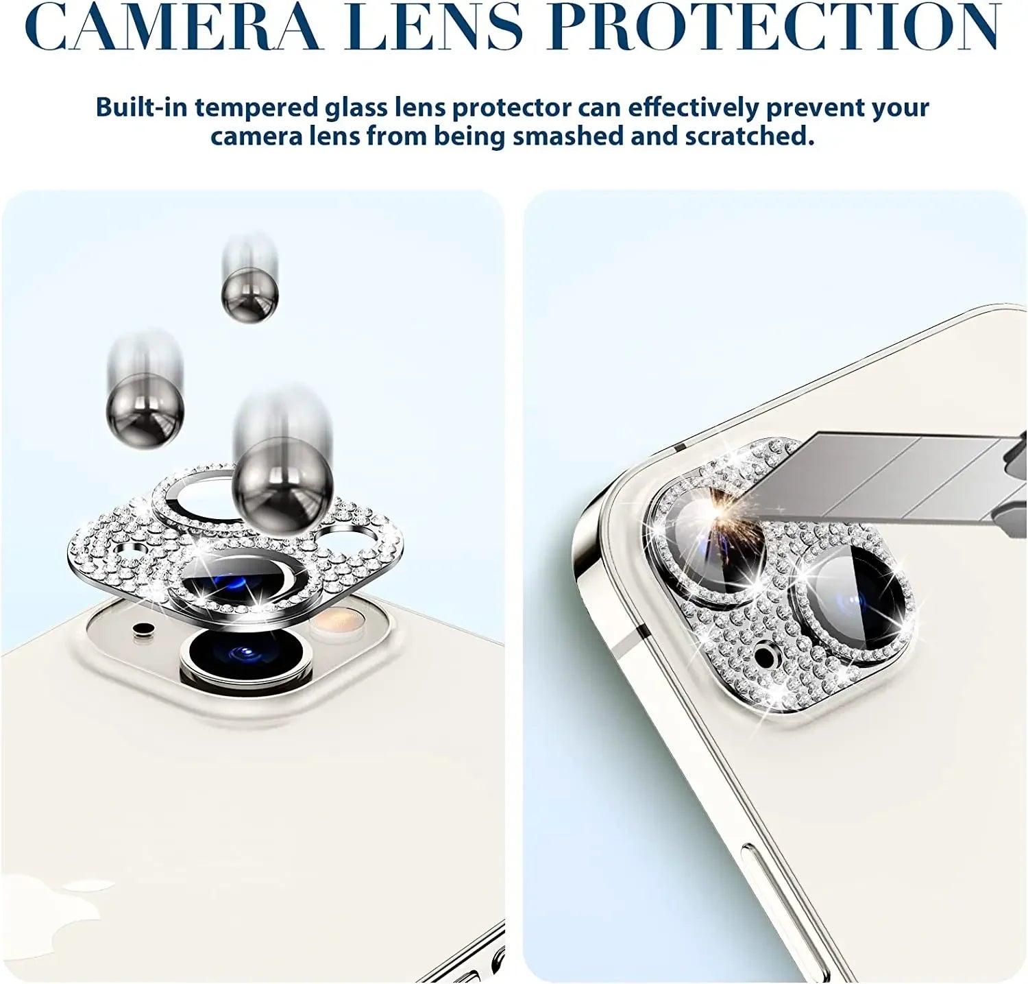 1Pcs Diamond Camera Lens Protection Cover For IPhone 14 Plus 13 Pro Max 12 Mini 14Pro 13Pro 12Pro Glass Protector Accessories