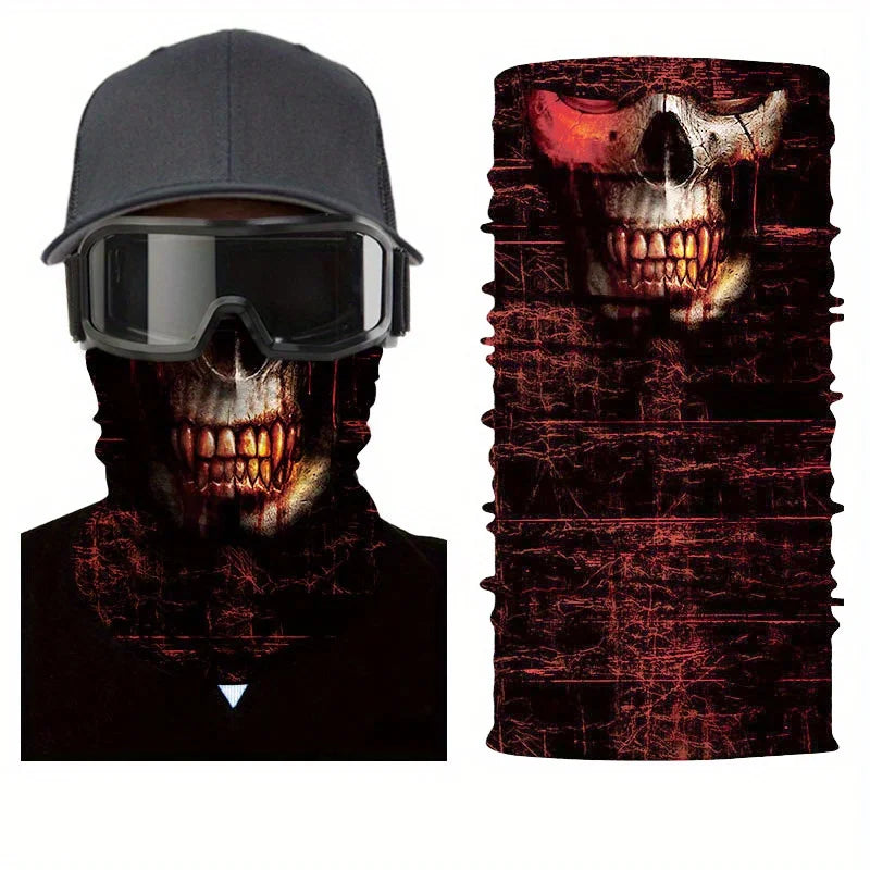 Cool Robot Skull Halloween Mask Scarf Joker Headband Balaclavas Face Mask for Cycling Fishing Ski Motorcycle