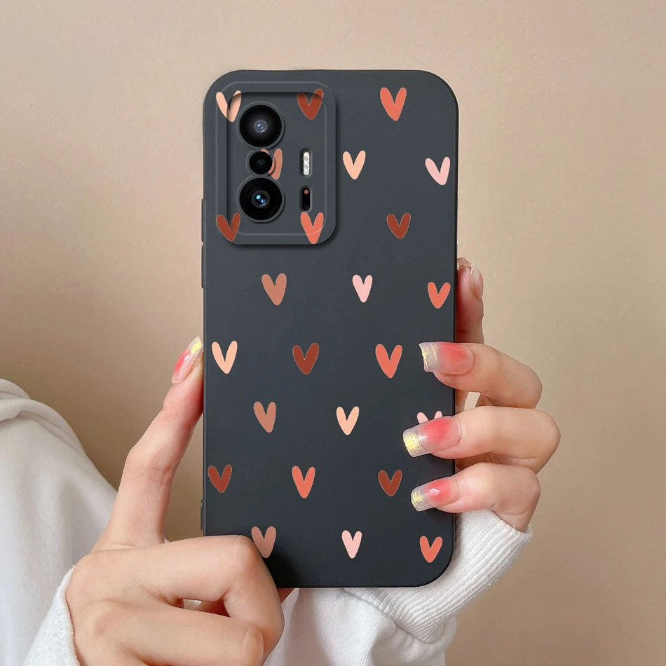 Love Heart Case For Xiaomi 11T Pro Back Cover Soft Liquid Silicone Full Protection Phone Covers For Xiaomi Mi 11t Pro 11 t Funda