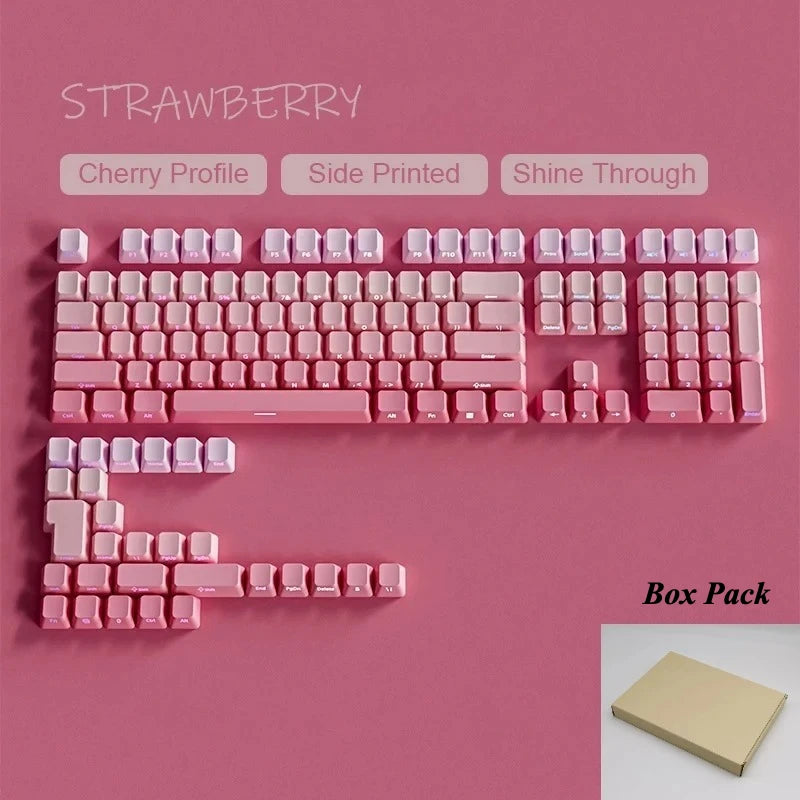 Gradient Keycaps 134 Keys OEM Profile PBT Double Shot Keycap For MX Switch Gaming Mechanical Keyboard Side Printed RGB Key Caps