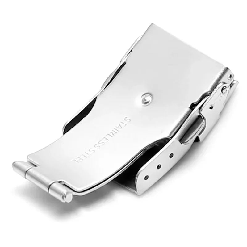 16mm 18mm 20mm 22mm Stainless Steel Watchband Clasp Folding Buckle Double Press Silver Black Gold Watch Repair Accessories