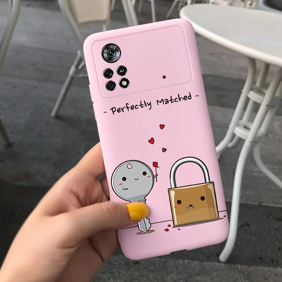 Cute Love Heart Phone Case For Xiaomi Poco X4 Pro 5G Cover Soft Silicone Matte Funda For Xiaomi Poco X4 M4 Pro 4G 5G Bumper 2022