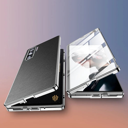 360°Full Protection Bumper Leather Phone Back Cover For ZTE Nubia Red Magic 9s 9 Pro Magic9 Pro+ Front Glass & Metal Frame Case