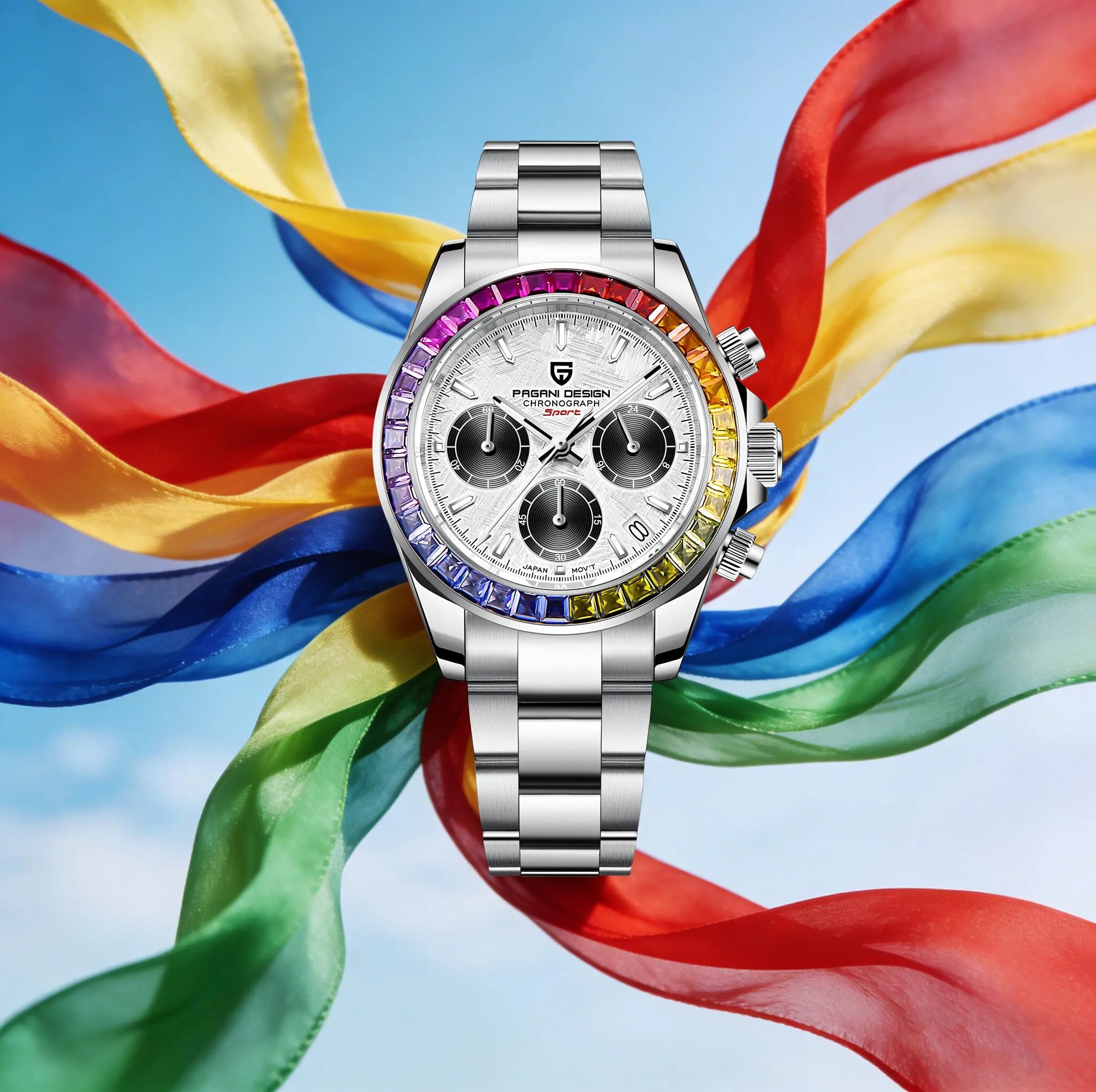 PAGANI DESIGN Men's Casual Quartz Watch 40Mm Outdoor Trendy Stainless Steel Sapphire Wear-Resistant Mirror Luminous Diving Watch
