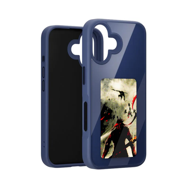 DIY Smart Eink Phone Case for iPhone 16 15 14 13 12 11 Pro Max NFC Ink Screen Phone Full Coverage Comprehensive Protection