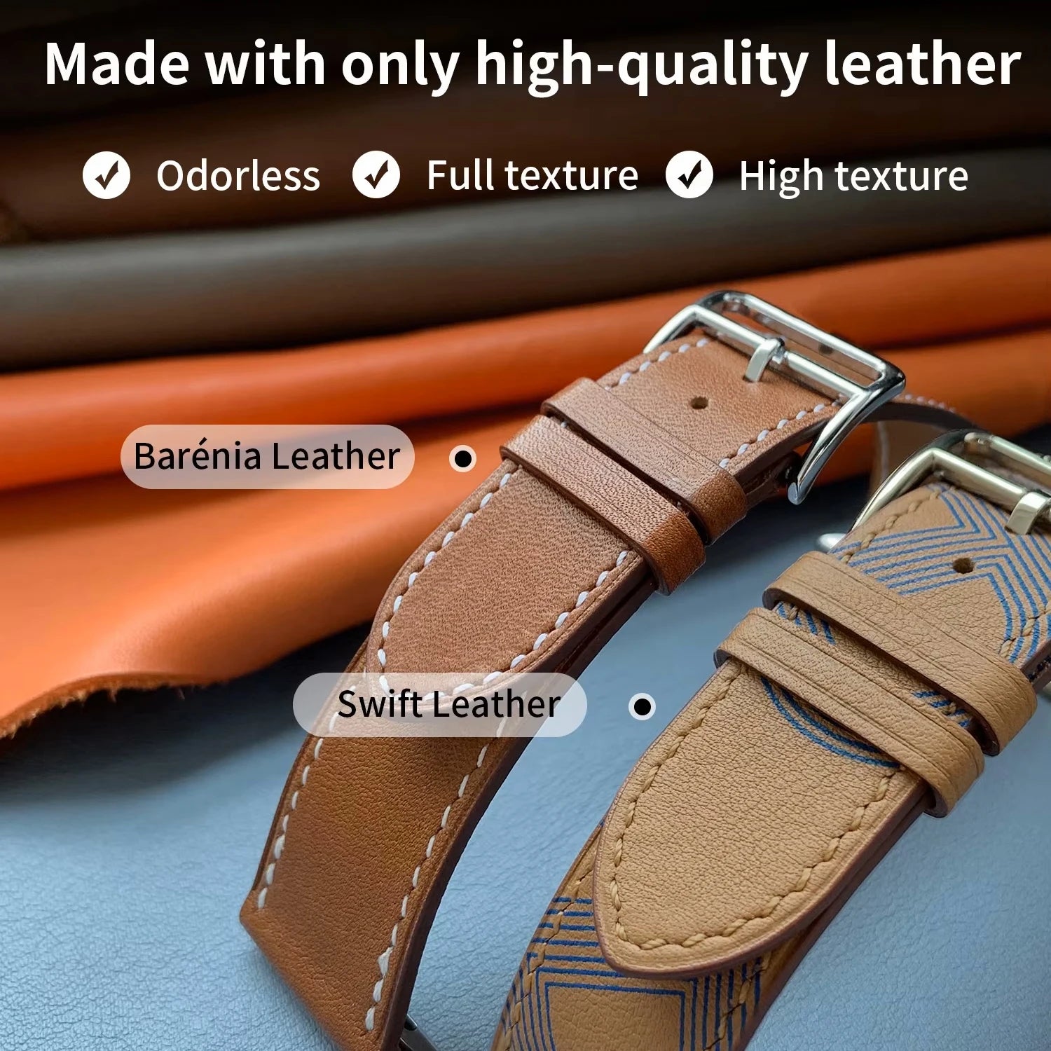 Kebitt High Quality Iwatch Ultra3 Genuine Leather Band Deployment Buckle Strap For Apple Watch Series11 10 9 8 7 Se 3 46 45 49mm