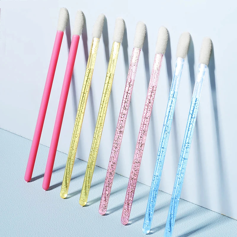 50pcs Lip Brush Cotton Head Replacement Head for Lipstick Applicator Makeup Tool For Eyelashes Extension