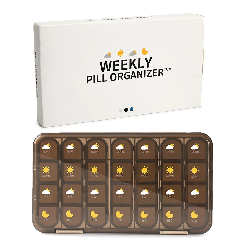 21/28Grid Pill Box Large Capacity Pill Box Pill Medicine Storage Pill Box Weekly Vitamin Organizer Pastillero Moisture Resistant