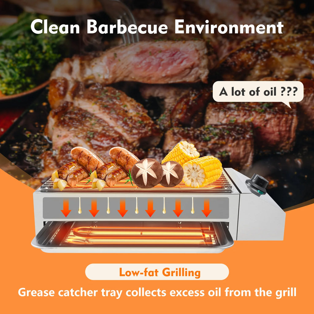 Family Smokeless Grill 1800W 110V Stainless Steel Electric Smokeless Barbecue Oven Grill For Restaurant BBQ Equipment