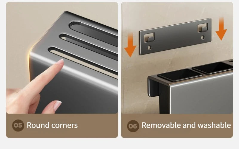 Kitchen Knife Holder, Tableware Storage Rack, Multifunctional Wall Mounted Kitchen Tool Storage Rack