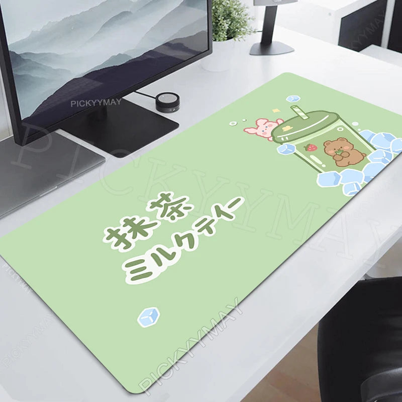 Strawberry Milktea Mousepads Cute Table Mats Gamer Mousepad Large Mouse Mat Desk Pads Keyboard Mats Gaming Mouse Pad Pink
