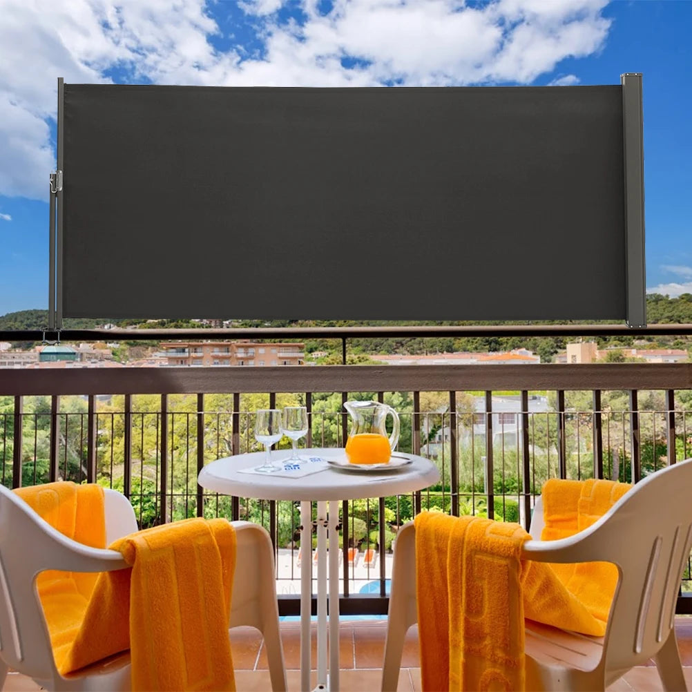 3M outdoor terrace railing side awning retractable side awning, balcony privacy sunshade screen sunscreen and windproof