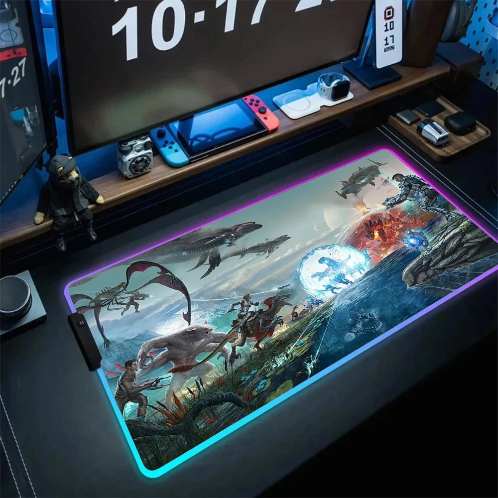 ARK Survival Evolved RGB Mouse Pad Game Mousepad Gaming Table Carpet Gamer Computer Desk Mat Rubber No-slip Dinosaur Mouse Mat