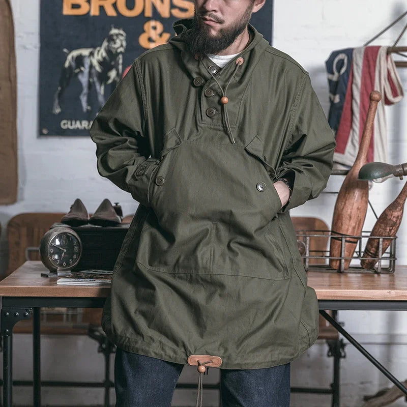 Bronson Army 10th Mountain Division Smock WWII Field Parka Mens Anorak Loose Fit