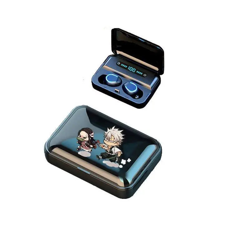 Demon Slayer Kamado Tanjirou Kamado Nezuko Cartoon Cute Bluetooth Headset Sports Fitness Convenient Wireless Charging Headset
