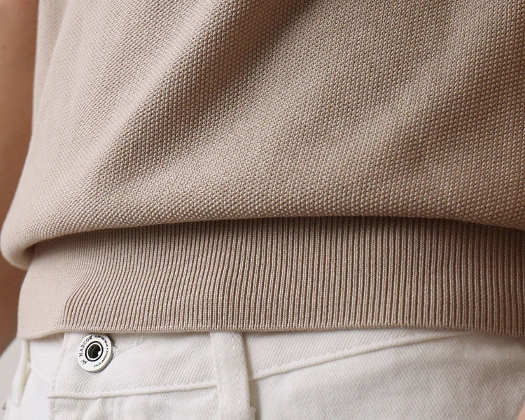 Summer High Quality Knitwear Mens Polo Shirts Casual Pure Color Short Sleeve Slim Polos Men Fashion Button Polo Neck Knitted Top