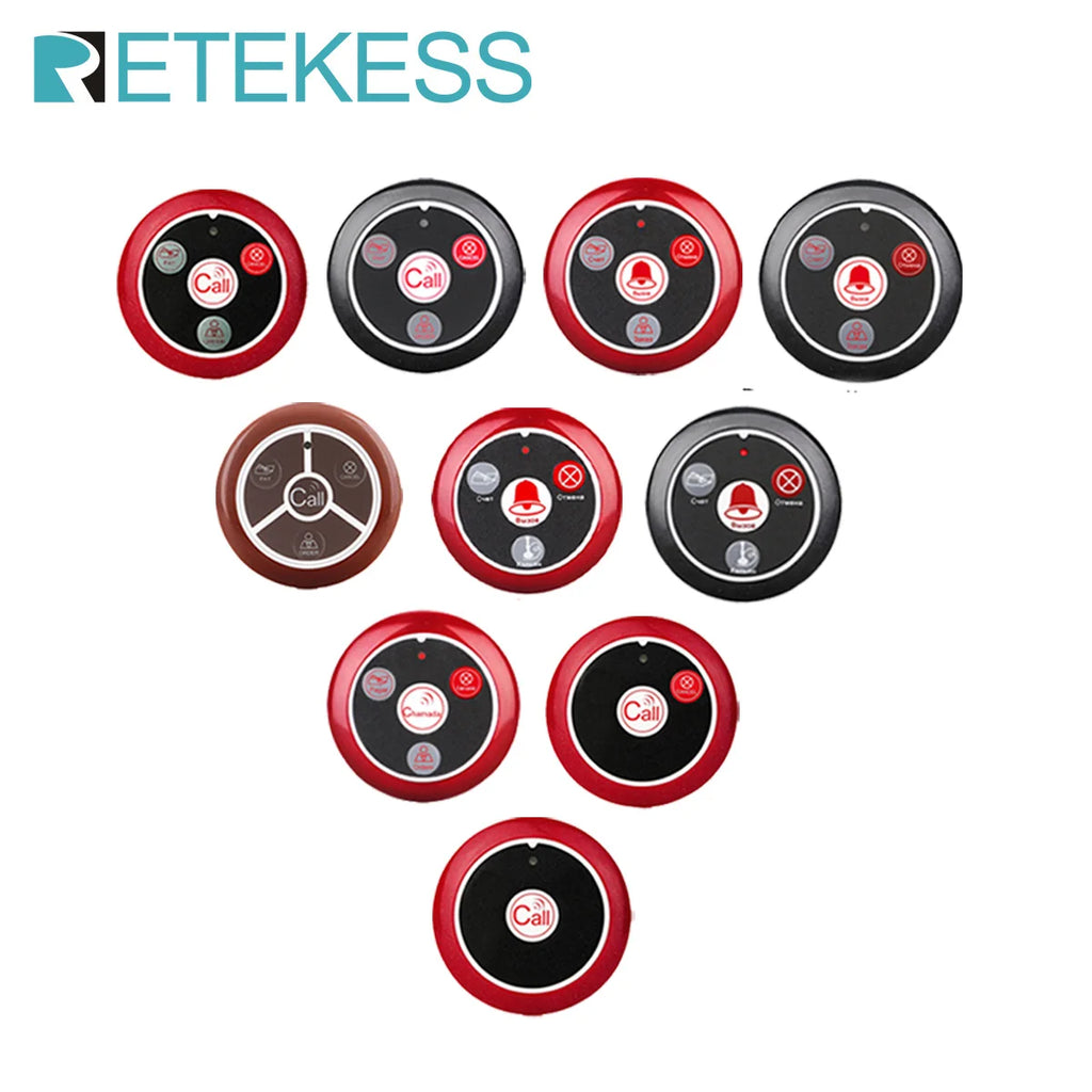 RETEKESS T117 10Pcs Call Button Restaurant Pager Wireless Waiter Transmitter 433MHz For Hookah Bar Cafe Customer Service
