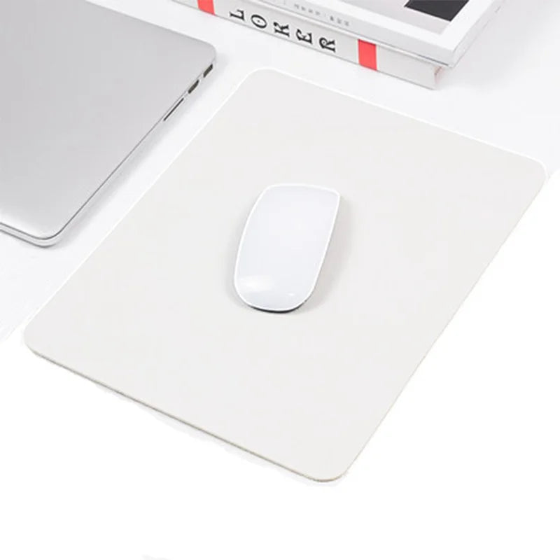 Small Size Office Mouse Pad Colorful Double-side Waterproof Desktop Protector Mat PU Leather Non-slip Pad For Laptop PC Computer