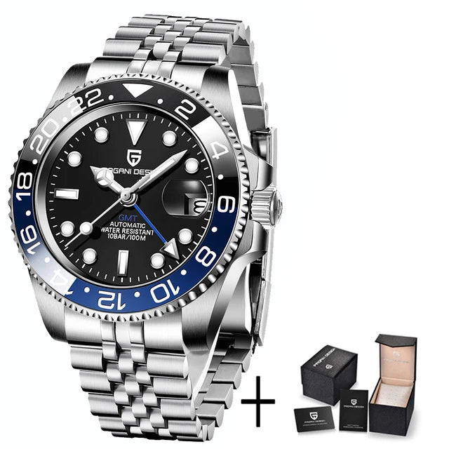 PAGANI DESIGN Top Brand Sapphire Glass Mechanical Watch reloj hombre Luxury Men  Automatic Wristwatch Stainless Steel GMT Watch