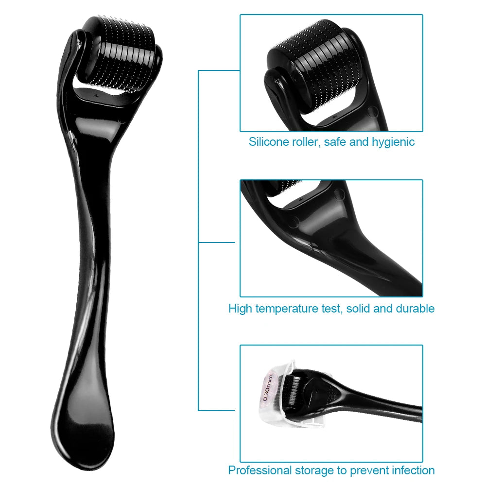 Professional 540 Needles for Facial Body Hair Growth Derma Roller for Skin Beard 0.2mm 0.25mm 0.3mm Needle Beauty Roller