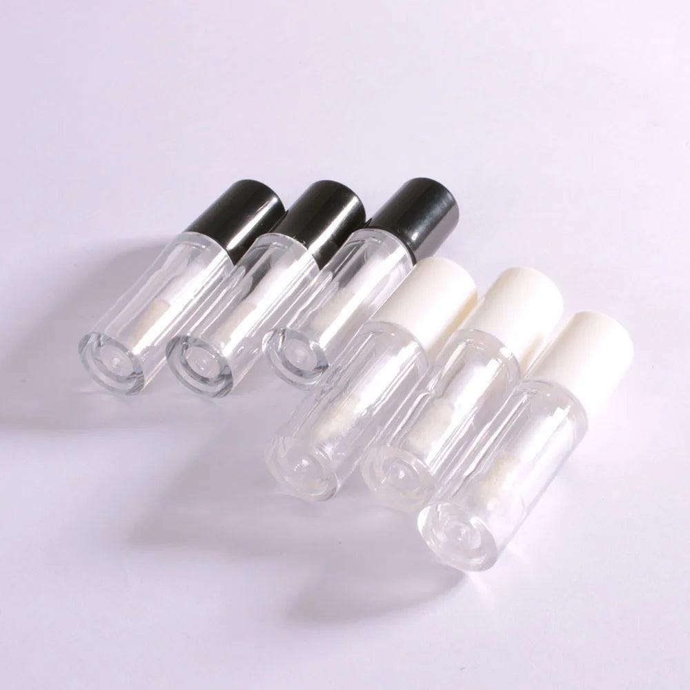 1Pc Plastic Lip Gloss Tube Small Lipstick Tube Leakproof Inner Sample Cosmetic Container Circular Transparent Simple Lipstick