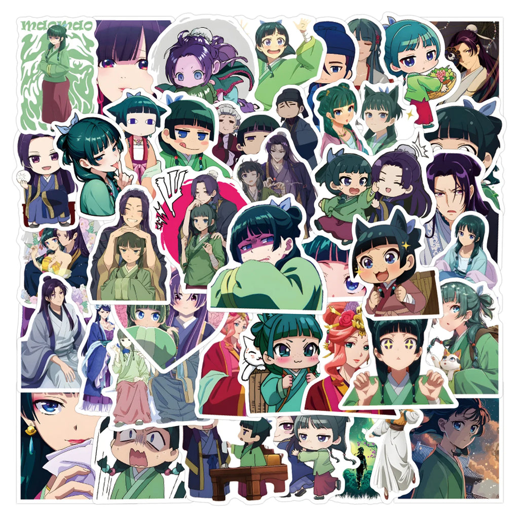 60Pcs Maomao Apothecary Diaries Stickers Jinshi  DIY Stickers Scrapbooking Phone Luggage Skateboard Vinyl  Waterproof  Decals