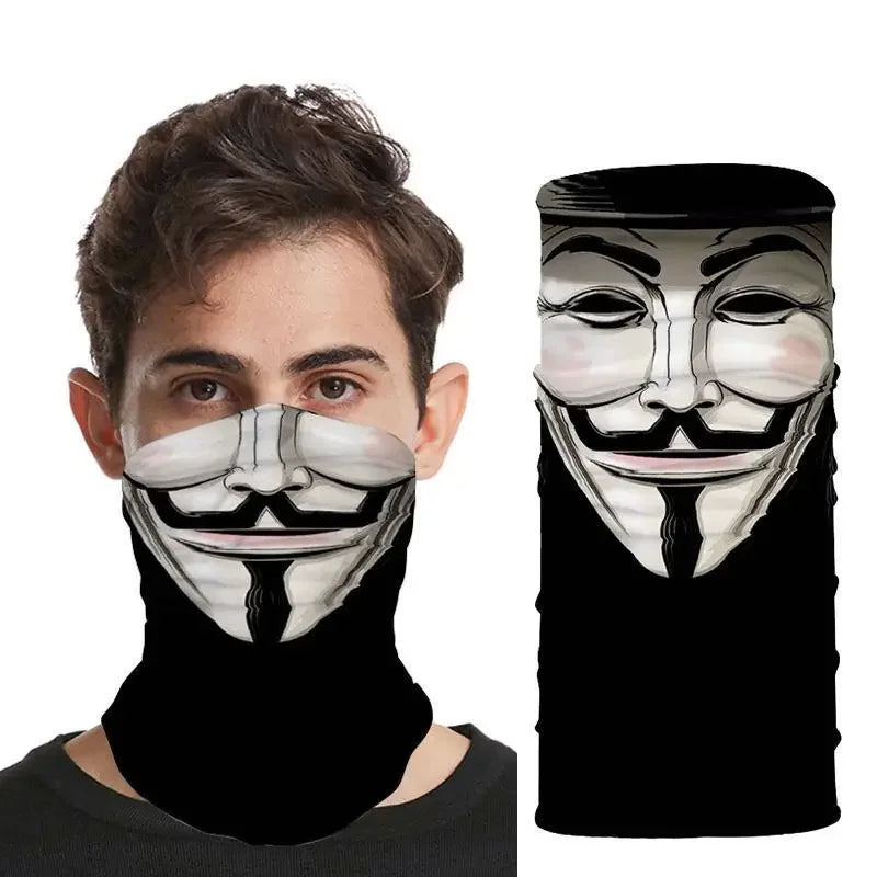 Cool Robot Skull Halloween Mask Scarf Joker Headband Balaclavas Face Mask for Cycling Fishing Ski Motorcycle