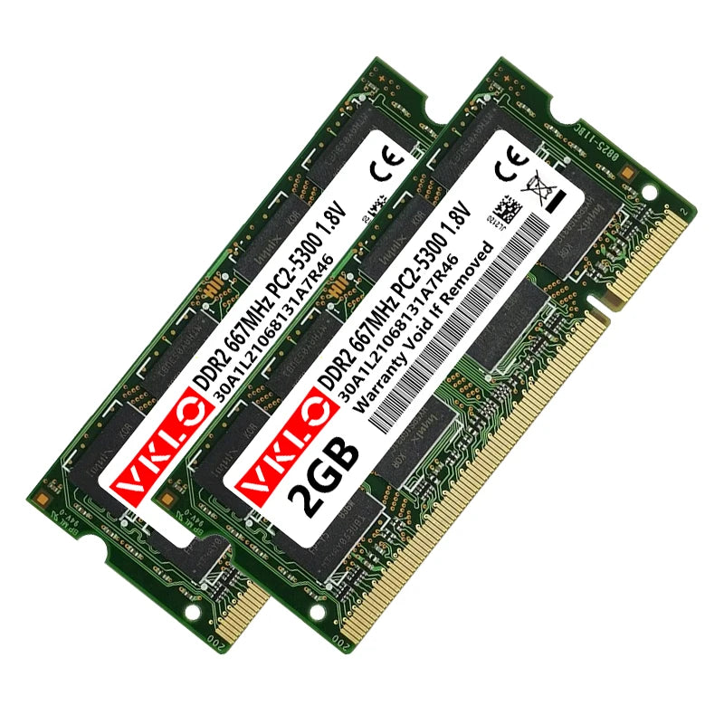 DDR2 2GB Laptop Memories Ram PC2 1.2V 5300 6400 200Pin 533 667 800Mhz 2RX8 16Chips CL6 Notebook Non-ECC Sodimm Memory Ram