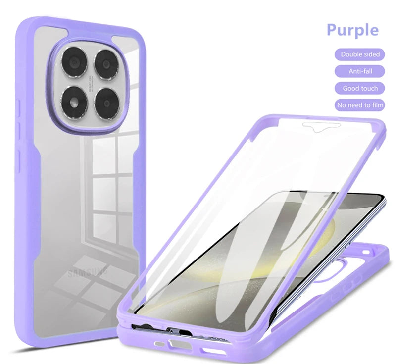 For Xiaomi Poco X7 5G Case 360 Sided Full Protect Back Cover for Pocco Poko Little X7 X 7 7X  Pocox7 Clear Screen TPU+PC Funda