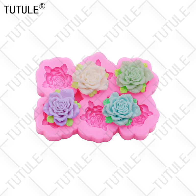 peony flower DIY resin phone case Clay mold 3D peony flower Resin Accessories Silicone Molds flower Chocolate  Fudge Cake Mold