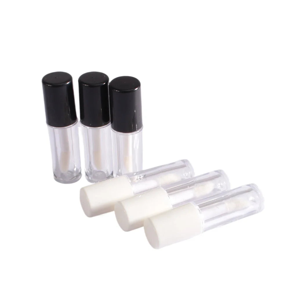 1Pc Plastic Lip Gloss Tube Small Lipstick Tube Leakproof Inner Sample Cosmetic Container Circular Transparent Simple Lipstick
