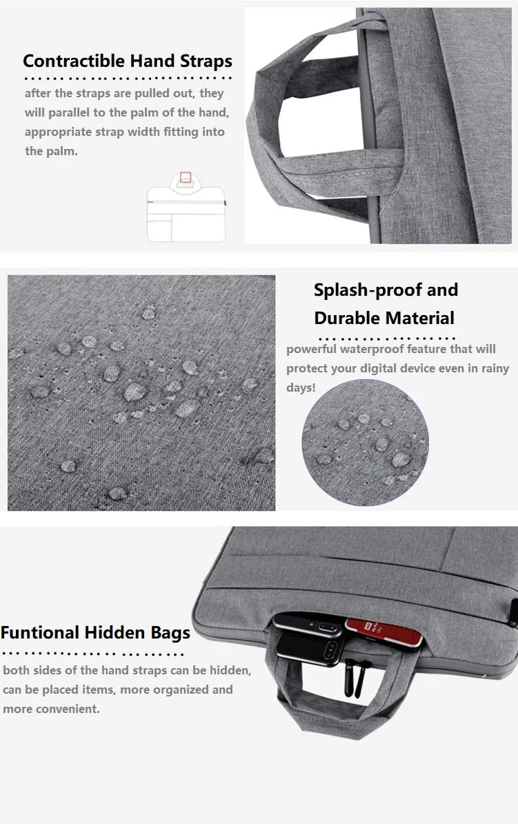Handbag Laptop Bag 13 14 15 15.6 Inch For MacBook Air ASUS laptop bag Case Cover Notebook Accessory Women Men Briefcase