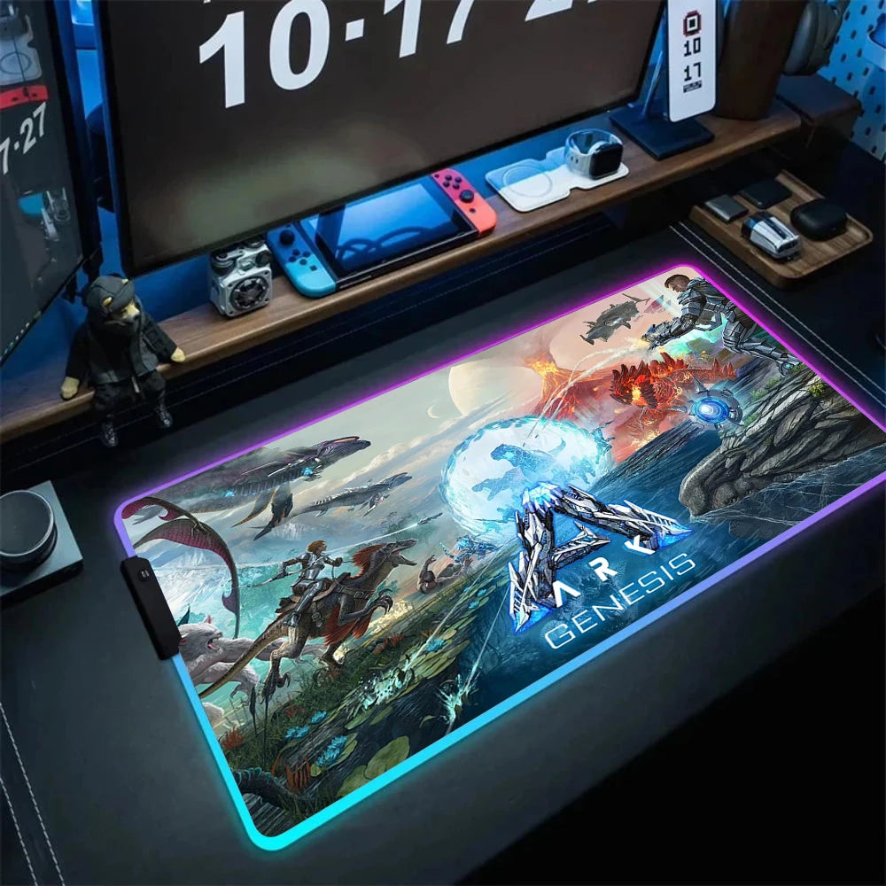 ARK Survival Evolved RGB Mouse Pad Game Mousepad Gaming Table Carpet Gamer Computer Desk Mat Rubber No-slip Dinosaur Mouse Mat
