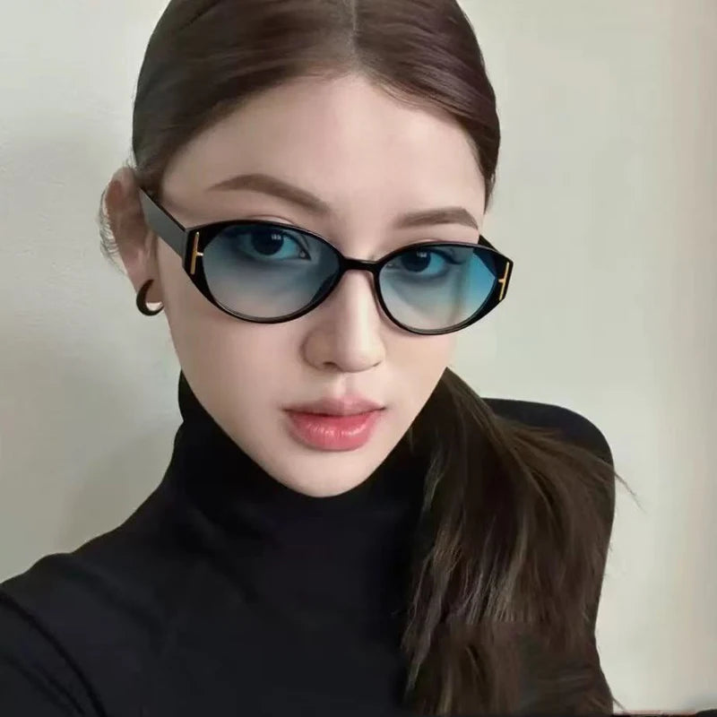 Car Sun Glasses 2pcs New Cat Eye Versatile Sunglasses Women 2026 Popular Decoration Eyewear Ladies Trendy Small Frame Eyeglasses