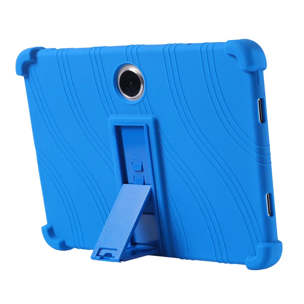For Oppo Pad SE / OnePlus Pad Lite Silicone Case with Kickstand Rugged Protective Cover - Dark Blue