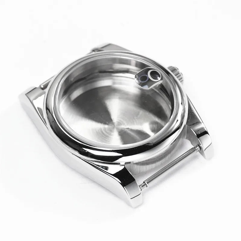 36mm 39mm Polished Design Rounded Edge Sapphire Crystal 316 Steel Waterproof Watch Case For Nh35a Nh36 NH34 Movement Skx007 MODs