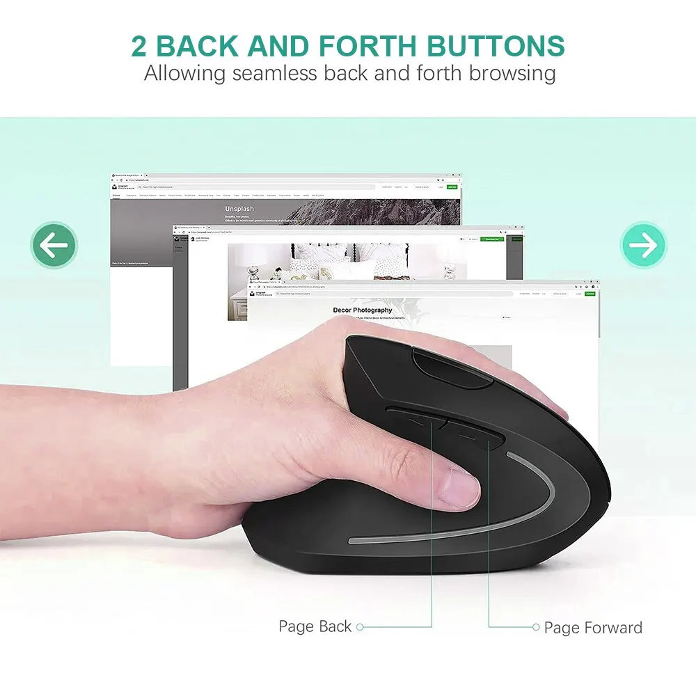 Vertical Ergonomic Gaming Mouse Wireless Rechargeable Gamer Mouse Kit Optical 2.4G Mouse For PC Laptop Computer Desktop USB Mice