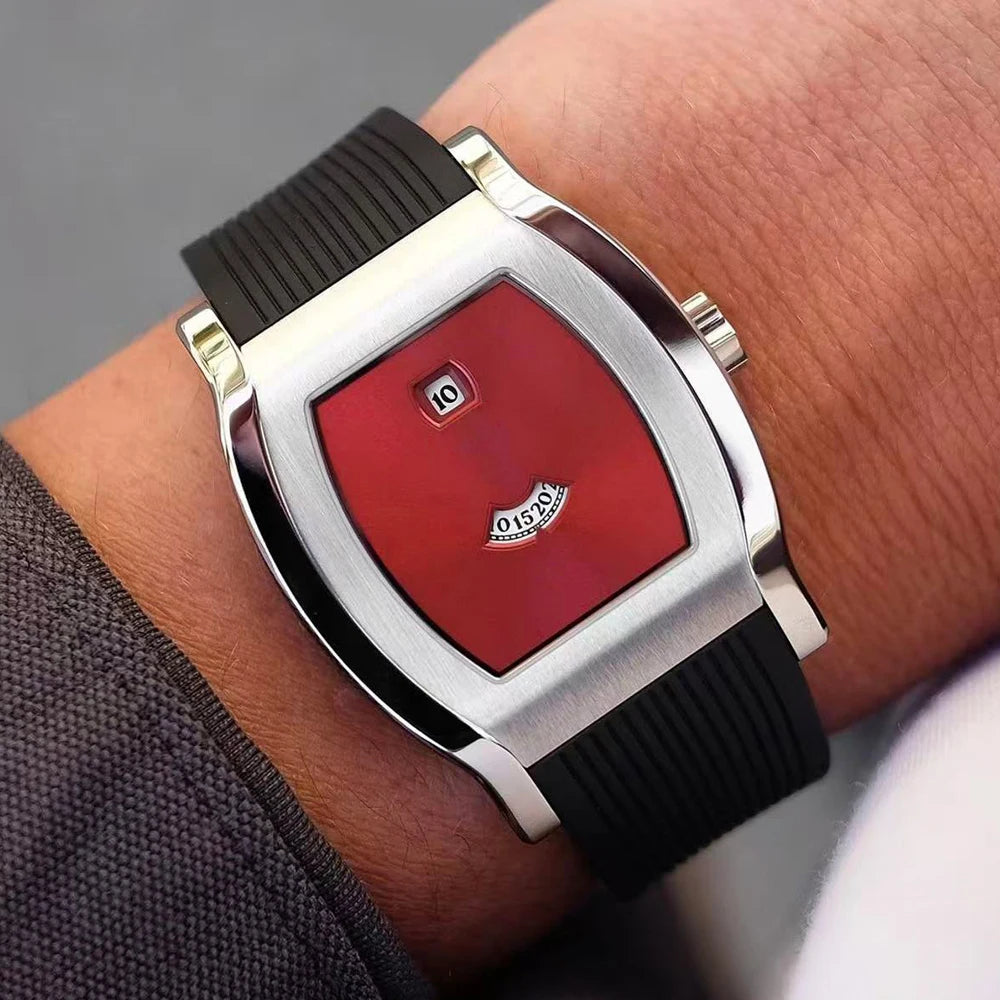 Luxury New Fashion Specht & Söhne Retro Square Men's Watch Seagull Jump Hour Mechanical Watches Sapphire Crystal 50M Waterproof