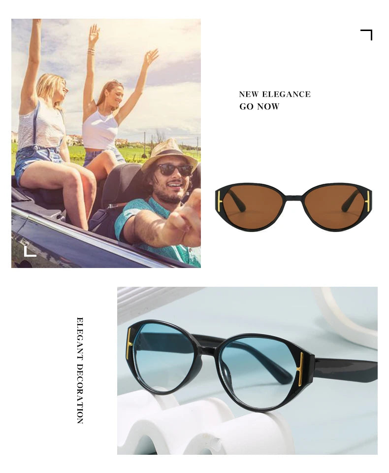 Car Sun Glasses 2pcs New Cat Eye Versatile Sunglasses Women 2026 Popular Decoration Eyewear Ladies Trendy Small Frame Eyeglasses