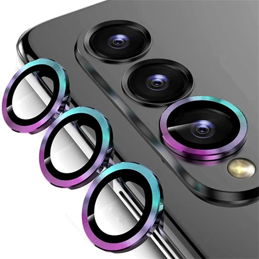 For Samsung Galaxy Z Fold 6 5 4 5G Metal Camera Lens Ring Cover On Sumsung Z Fold 5 Zfold 4 Lens Tempered Glass Protective Film