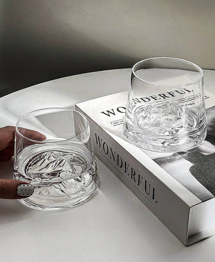 Crystal Glass Whiskey Cup, Japanese Liquor Glass, Clear Iceberg Glass, Suitable for Vodka, Liqueur, Tequila, Shochu, Cocktail
