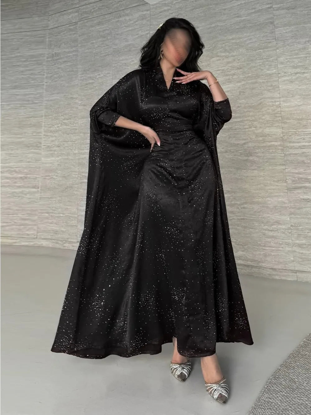 Eid Muslim Abaya Women Diamond Dress Party Night Ramadan Arab Dubai Dresses Kaftan Vestidos Largos Long Robe Jalabiya 2025