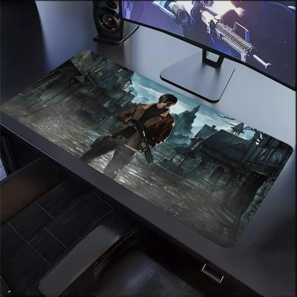 Xxl Mouse Pad Gamer R-Resident Evil 4 Pc Cabinet Game Keyboard Desk Mat Computer Gaming Accessories Leon S. Kennedy Big Mousepad