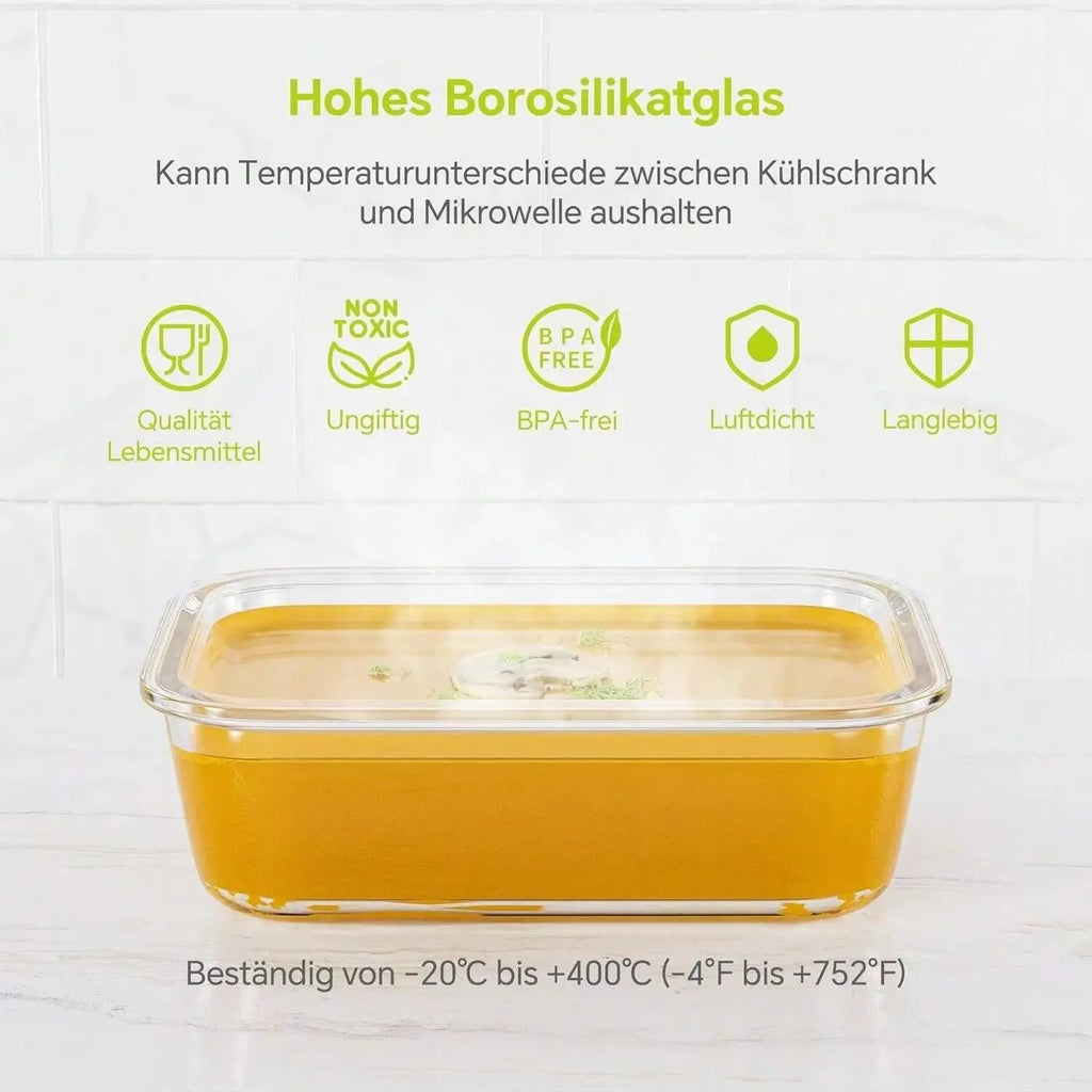 Glass Food Storage Container With Lid, For Meal Prep,Fridge And Dishwasher , Transparent For Storing Food, Salad, Fruit Etc.
