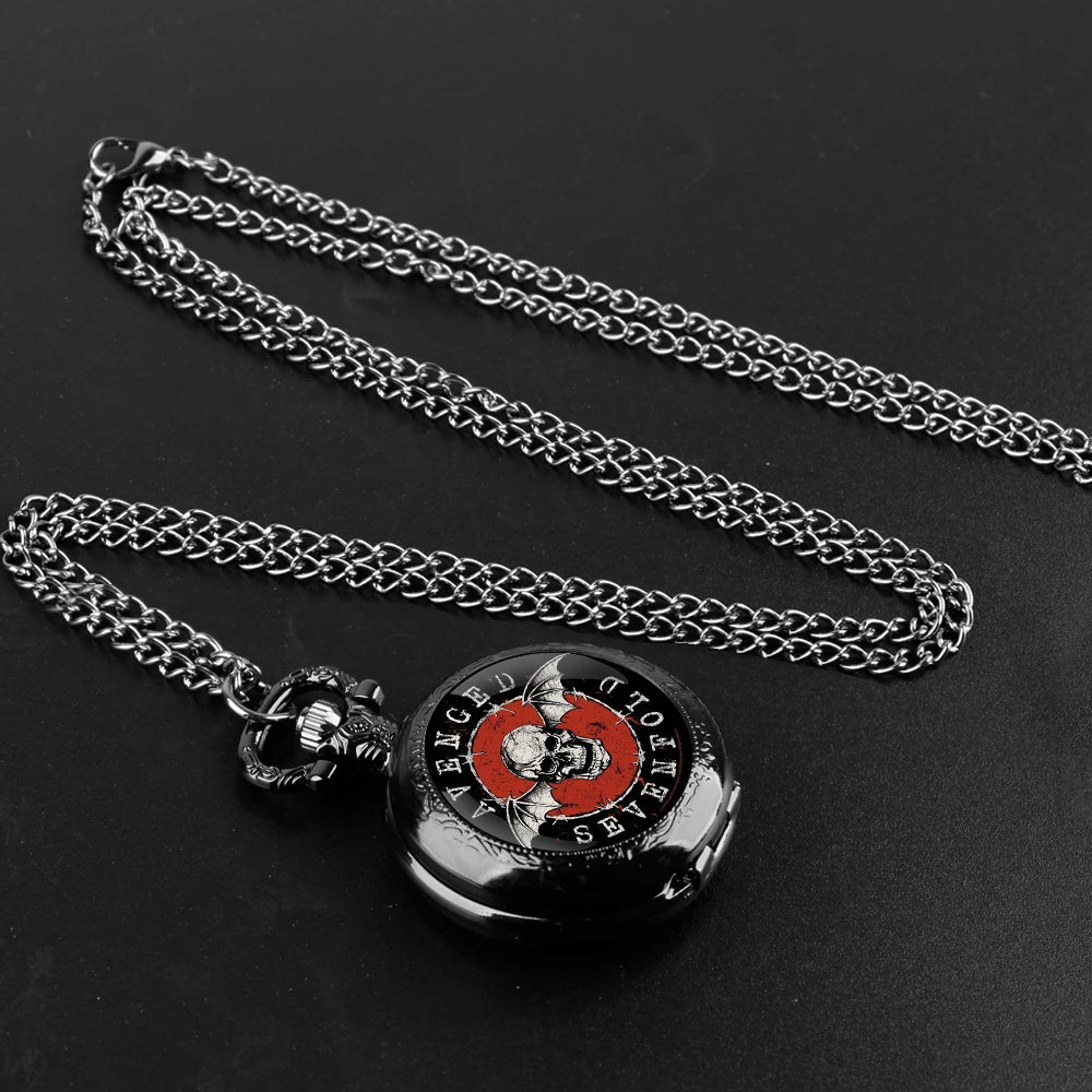 Quartz Pocket Watch for Women Men Kids Unique Avenged Sevenfold Niklass Design Vintage Clock Watches Chain Jewelry Pendant Gift