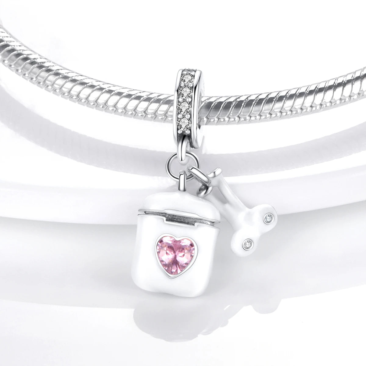 925 Silver Lipstick High Heels Charms For Lady Pendant Fit Original Bracelet DIY Ornament