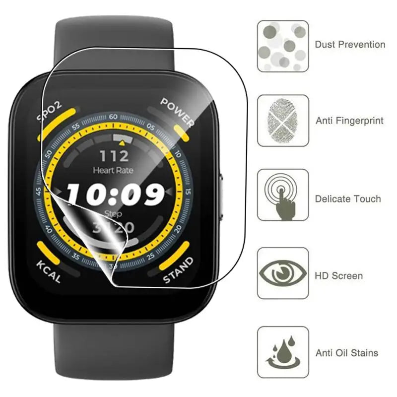 For Amazfit Bip 5 Screen Protector Soft TPU Hydrogel Films For Amazfit Bip 5 Protector HD Clear Anti-Scratch Film Accessories