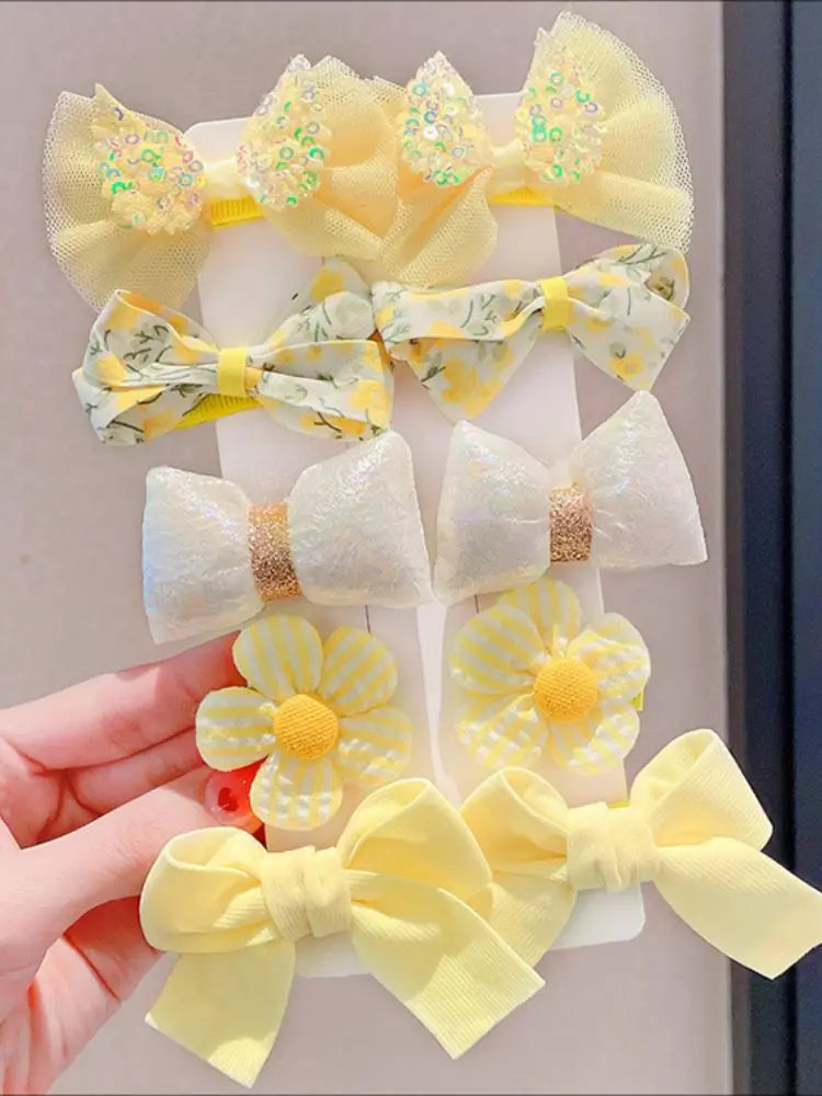 [10-Piece Set] Children's Bow Hairpin New Cute Princess Girls Broken Hair Bangs Clip Baby Hair Accessories Wholesale
