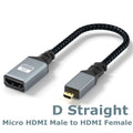 4K60Hz HDMI-Compatible Male To Female Extension Cable Micro/Mini HDMI-Compatible adapter Extender Wire Cord left/right/up/down