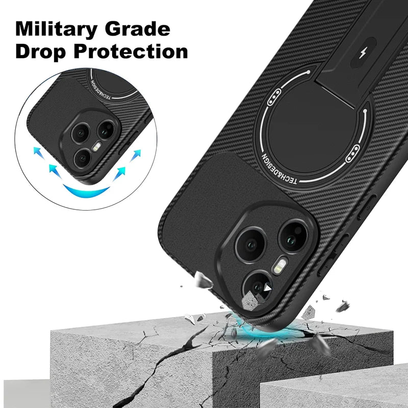 For Magsafe Wireless Charging Hidden Bracket Shockproof Phone Case For Honor 400 Pro X9C X6C X60 Pro Magic 7 Lite Back Cover